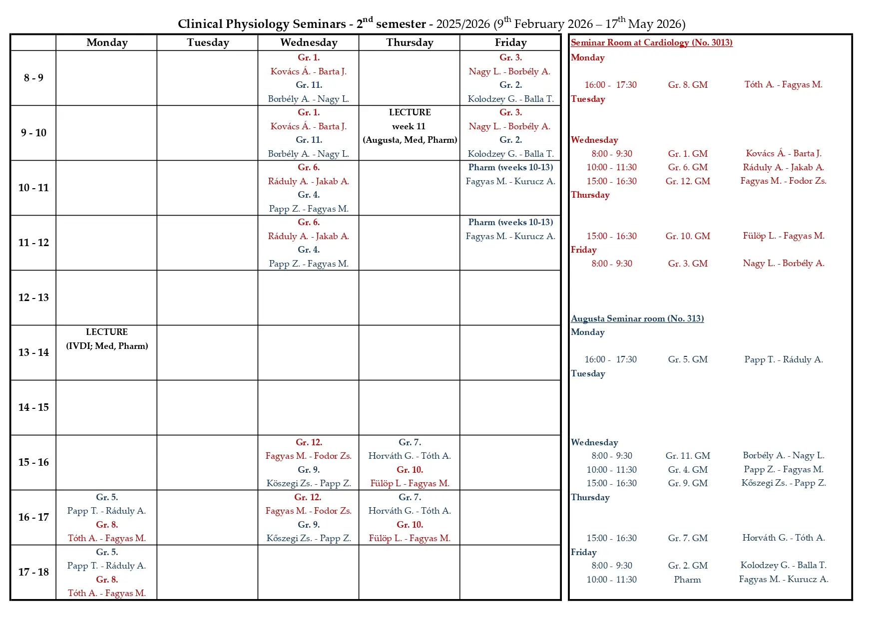 GM szemin&aacute;riumi beoszt&aacute;s